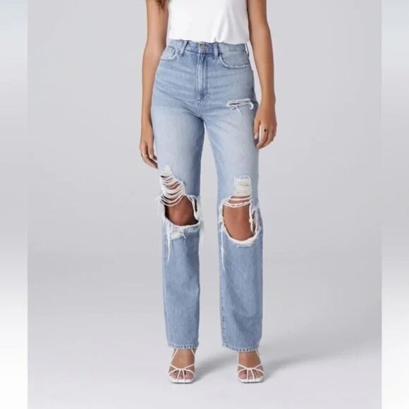 Triarchy Ms. Triarchy Lightweight Destroyed Light Indigo Jeans 28" - Picture 1 of 7